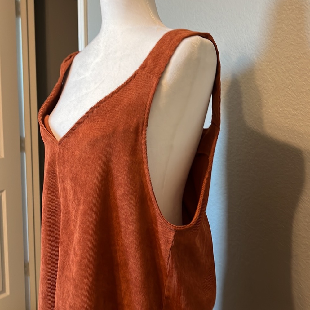 SHEIN - Overall Dress- Corduroy Fabric - Rusty Orange - XL - Picture 4 of 5